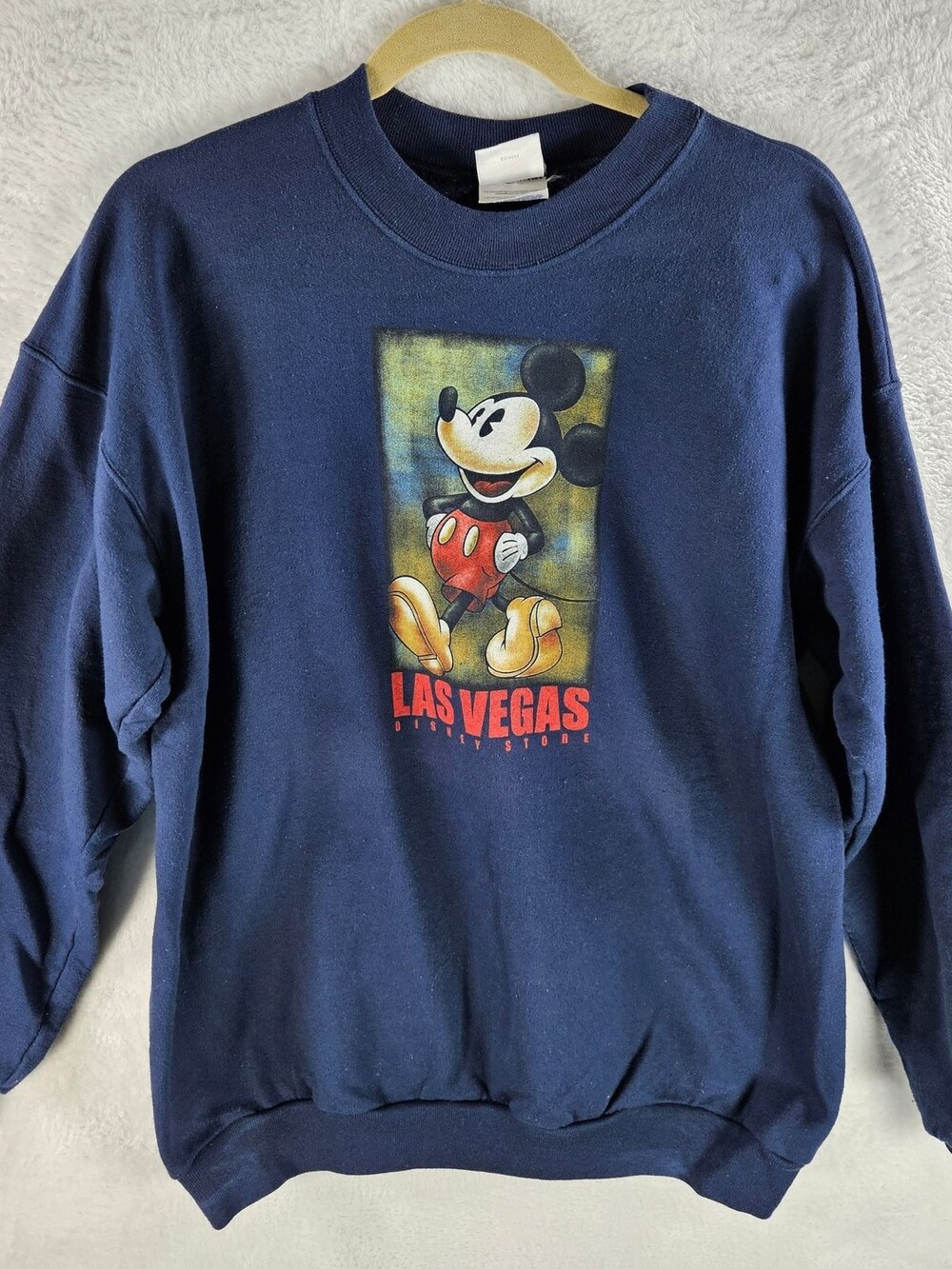 Disney Store Sweatshirt Mickey Mouse Las Vegas Graphic Navy Blue Size Large